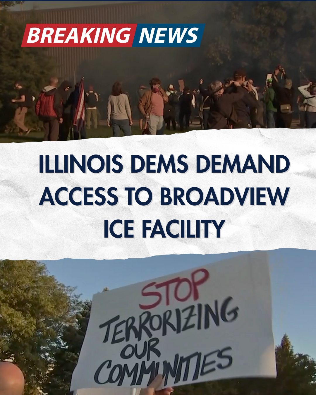 photos of protests in Chicago at Broadview Processing Facility