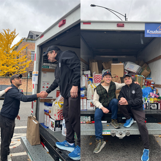 Quigley volunteers at Care for Friends food drive