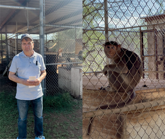Quigley visits the Born Free Primate Sanctuary